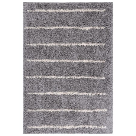 Safavieh Venus Shag 600 Power Loomed Rectangle Area Rug; Grey & Ivory - 8 x 10 ft. VNS604J-8